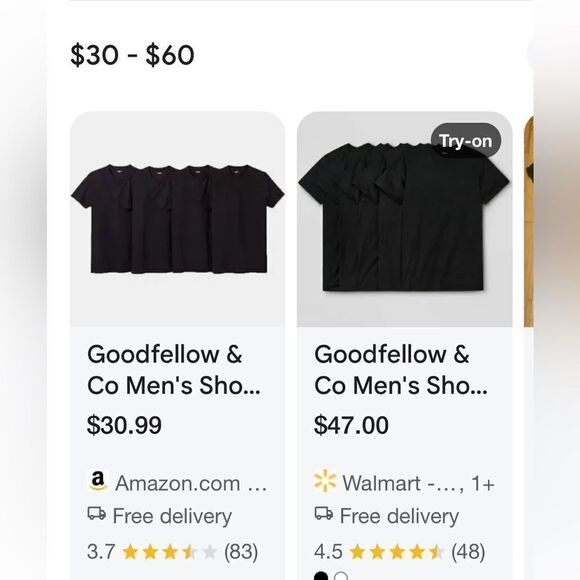 Men's Short Sleeve 4pk Crew-Neck T-Shirt - Goodfellow & Co™ NWT Sz M Black - Picture 2 of 7